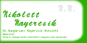 nikolett mayercsik business card